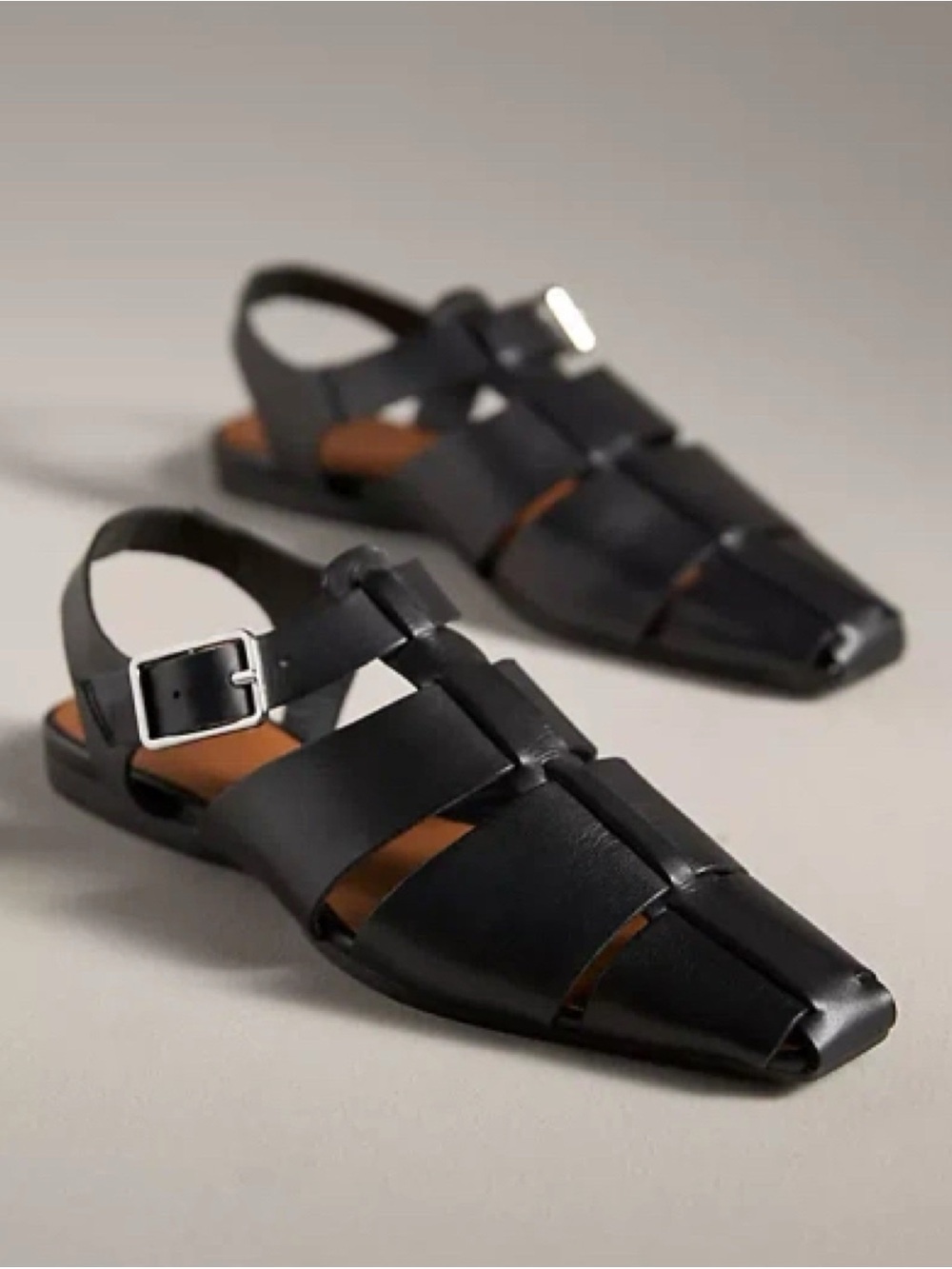 New Vagabond Wioletta Leather Fisherman Sandals Black